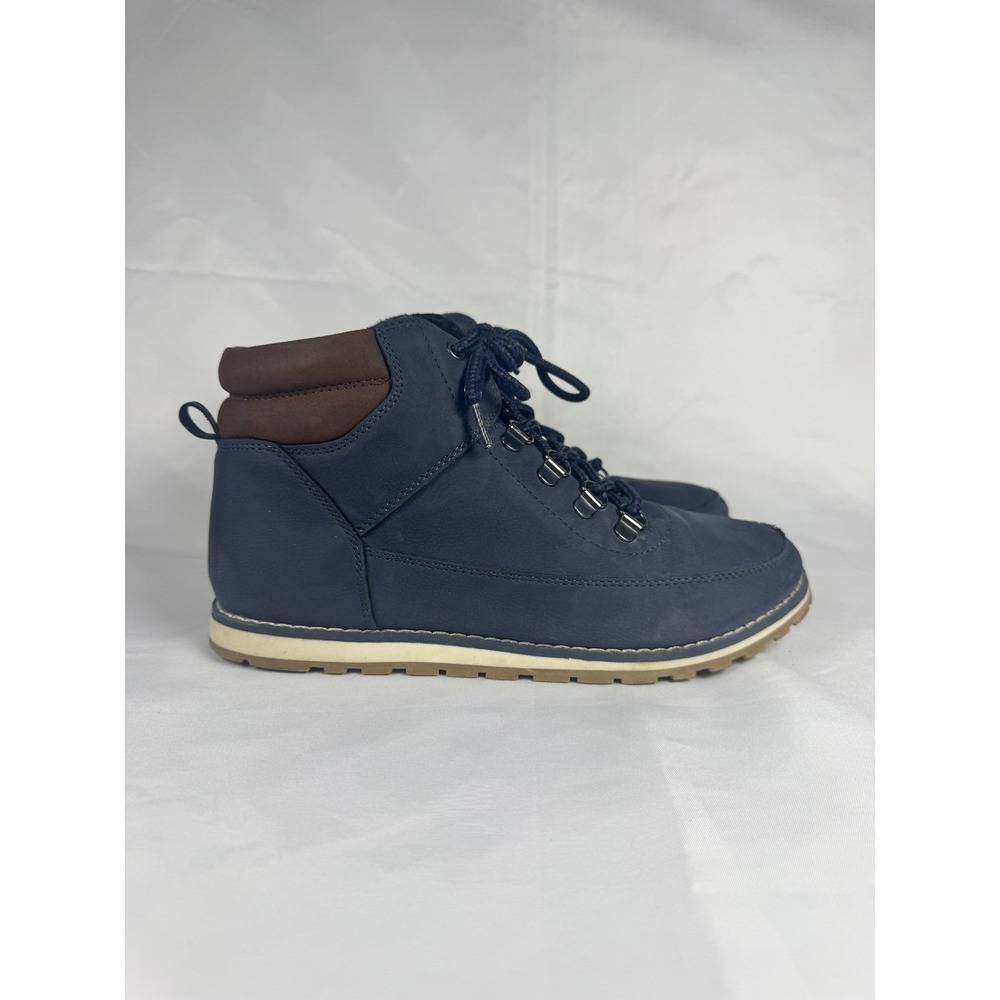 The Children's Place Contrast Cuff 3050925 Boys 5 Blue Faux Leather Ankle Boot